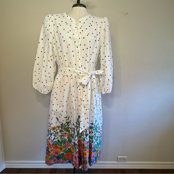 Talbots Poplin Shirtdress - Blissful Floral Size 16 - Picture 2 of 16